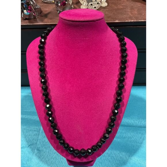 Jay King Signed Sterling Silver and Faceted Black Agate Necklace - Picture 1 of 4